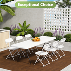 8ft Folding Table, Heavy Duty Plastic Card Table with Foldable Legs