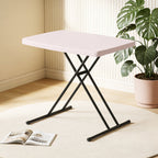 HaiNova Folding TV Tray Table, 30in Height Adjustable TV Tray for Laptop, Heavy Duty Utility Foldable Table for Small Spaces, Pink