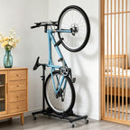 HaiNova Adjustable Height Vertical Bike Stand, Freestanding Bike Rack with Wheels for Garage & Apartment, Safe & Secure, for Wheels Sizes up to 29”