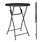 HaiNova 32in Folding Round High Top Table, Cocktail Table, with Removable Legs, Tall Bistro Foldable Bar Height Table for Parties, Patio, Black