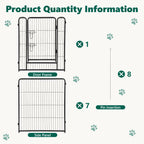 WLLJOY Dog Playpen, 32 Inch 8 Panels Heavy Duty Metal Pet Fence for Indoor/Outdoor, Large Dog Exercise Pen for RV Camping/Yard/Garden, Black