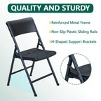 HaiNova 4 Pack Black Folding Heavy Duty Chair with Reinfoced Steel Frame, 400 LB Load Bearing for Indoor/Outdoor, Wedding, Party, Restaurant, Patio