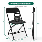 HaiNova Plastic Folding Chair 6 Pack, Portable Comfortable Event Chair, Capacity 350 lb, Indoor/Outdoor Dual-Use Seating for Various Occasions, White