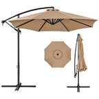 HaiNova 10 ft Offset Patio Umbrella With Base Included ,All-Weather UV Protection Cantilever Umbrella Suitable For Garden, Backyard and Beach, Khaki