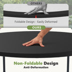 60" Folding Round Table, Plastic Dinner Table, Portable Folding Banquet Table for Living Room, Party or Outdoor Event, Black