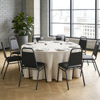 HaiNova Trapezoidal Back Vinyl Stacking Banquet Chair, Multipurpose Stacking Chair with Padded Seat and Back,for Weddings,dinners, Black