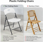 HaiNova Folding Chairs 4 Pack, Outdoor Folding Chairs for Outside Indoor, Portable 350 lbs Capacity Heavy Duty Plastic Metal Foldable Chairs Commercial Seating for Picnic, Party, Patio, Snow White