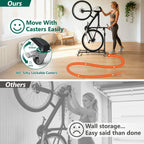 HaiNova Adjustable Height Vertical Bike Stand, Freestanding Bike Rack with Wheels for Garage & Apartment, Safe & Secure, for Wheels Sizes up to 29”