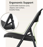 HaiNova Folding Chairs 4 Pack, Outdoor Folding Chairs for Outside Indoor, Portable 350 lbs Capacity Heavy Duty Plastic Metal Foldable Chairs Commercial Seating for Picnic, Party, Patio, Snow White