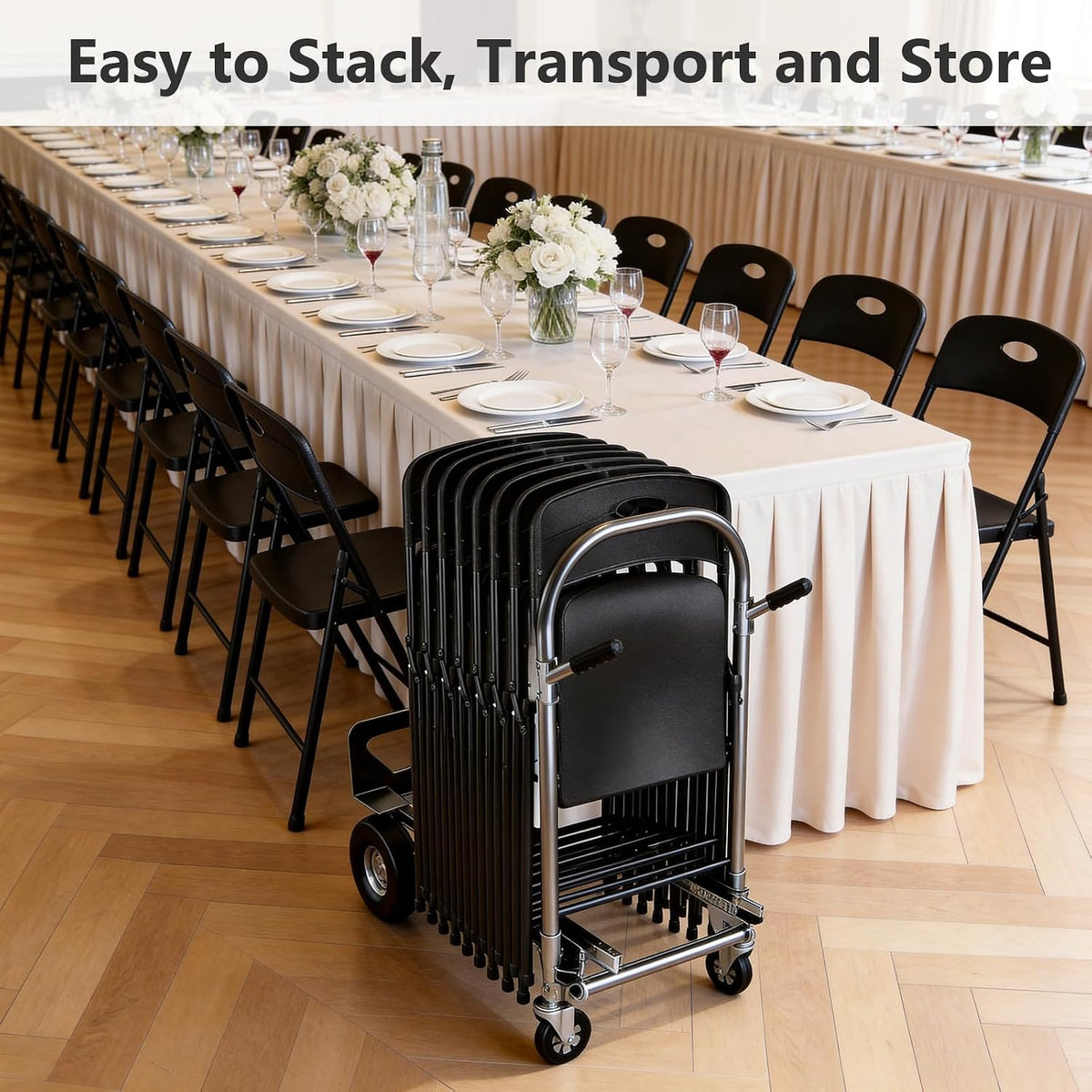 HaiNova Folding Chairs 4 Pack, Outdoor Folding Chairs for Outside Indoor, Portable 350 lbs Capacity Heavy Duty Plastic Metal Foldable Chairs Commercial Seating for Picnic, Party, Patio, Snow White
