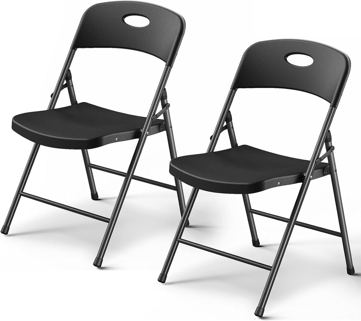 HaiNova Folding Chairs 4 Pack, Outdoor Folding Chairs for Outside Indoor, Portable 350 lbs Capacity Heavy Duty Plastic Metal Foldable Chairs Commercial Seating for Picnic, Party, Patio, Snow White