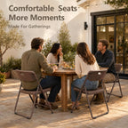 Folding Chairs 4 Pack, Outdoor Folding Chairs for Outside Indoor, Portable 450 lbs Capacity Heavy Duty Plastic Metal Foldable Chairs Commercial Seating for Picnic, Party, Patio, Brown