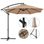 HaiNova 10 ft Offset Patio Umbrella With Base Included ,All-Weather UV Protection Cantilever Umbrella Suitable For Garden, Backyard and Beach, Khaki