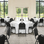 HaiNova Dome Back Stack Chair 4 Pack, with Black Vinyl Seat and Back, 500-lb Weight Capacity, Black Steel Frame, for Banquets, Weddings, Black