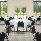 HaiNova Dome Back Stack Chair 4 Pack, with Black Vinyl Seat and Back, 500-lb Weight Capacity, Black Steel Frame, for Banquets, Weddings, Black