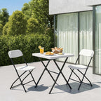 Folding Table Set with 2 Pack Folding Chairs, No Assembly Portable Event Table and Chairs Set, Heavy Duty Foldable Card Table and Chairs for Outdoor, Camping, Patio, Picnic, Dining, Indoor(White)