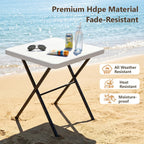 Folding Table Set with 2 Pack Folding Chairs, No Assembly Portable Event Table and Chairs Set, Heavy Duty Foldable Card Table and Chairs for Outdoor, Camping, Patio, Picnic, Dining, Indoor(White)