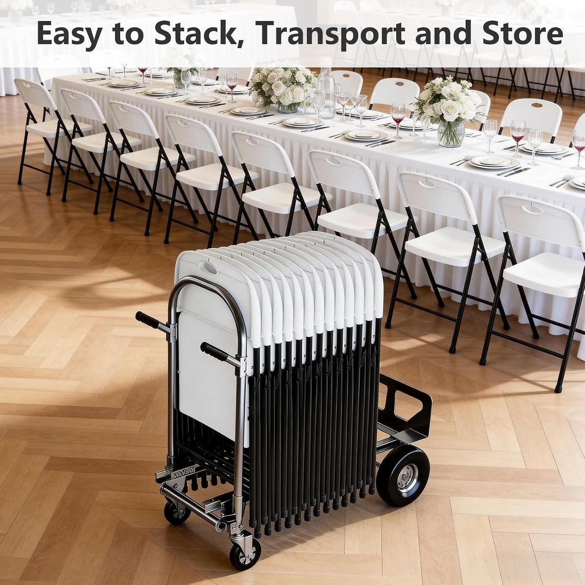 HaiNova Folding Chairs 4 Pack, Outdoor Folding Chairs for Outside Indoor, Portable 350 lbs Capacity Heavy Duty Plastic Metal Foldable Chairs Commercial Seating for Picnic, Party, Patio, Snow White