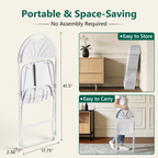 HaiNova 2 Pack Fan Back Folding Chairs, Metal Frame Indoor Outdoor Portable Stackable Seat, for Party Home Events Capacity 650 lbs, White