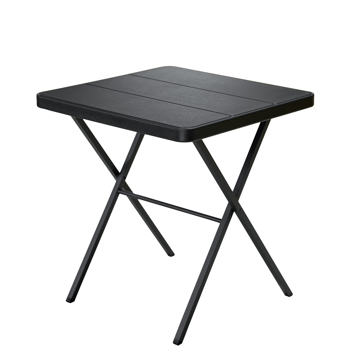 Folding Table, 27" Small Foldable Table No Assembly, Square Folding Card Table with Heavy-Duty Steel Frame, Portable Indoor Outdoor Tables for Camping, Patio, Picnic, RV, Dorm, Small Spaces