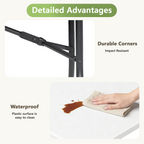 5FT Folding Table, Heavy Duty Plastic Table with Foldable Legs, Black