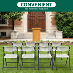 HaiNova 4 Pack Folding Chair, 350 Lb Weight Capacity, Fold chair with Breathable Seat Indoor/Outdoor for Picnic,Races, Parties & Weddings, White