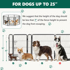 WLLJOY Dog Playpen, 32 Inch 8 Panels Heavy Duty Metal Pet Fence for Indoor/Outdoor, Large Dog Exercise Pen for RV Camping/Yard/Garden, Black