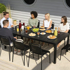 HaiNova Metal Stackable Dining Chairs with Armrest 4 Pack, Black Outdoor Heavy-Duty Chair, 300 lbs Max - All Weather for Indoor/Outdoor