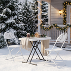 HaiNova 2 Pack Fan Back Folding Chairs, Metal Frame Indoor Outdoor Portable Stackable Seat, for Party Home Events Capacity 650 lbs, White