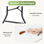6ft Folding Table, Heavy Duty Plastic Card Table with Foldable Steel Legs, Metal Frame Support up to 600 lb, Portable for Indoor, Outdoor, Picnic, Camping, Dining, Party, Black