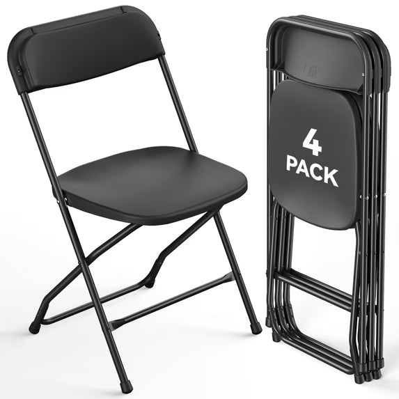 HaiNova Plastic Folding Chair 6 Pack, Portable Comfortable Event Chair, Capacity 350 lb, Indoor/Outdoor Dual-Use Seating for Various Occasions, White