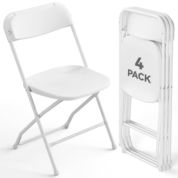 HaiNova Plastic Folding Chair 6 Pack, Portable Comfortable Event Chair, Capacity 350 lb, Indoor/Outdoor Dual-Use Seating for Various Occasions, White