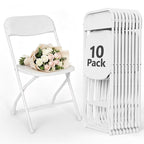 HaiNova Plastic Folding Chair 6 Pack, Portable Comfortable Event Chair, Capacity 350 lb, Indoor/Outdoor Dual-Use Seating for Various Occasions, White