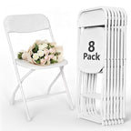 HaiNova Plastic Folding Chair 6 Pack, Portable Comfortable Event Chair, Capacity 350 lb, Indoor/Outdoor Dual-Use Seating for Various Occasions, White