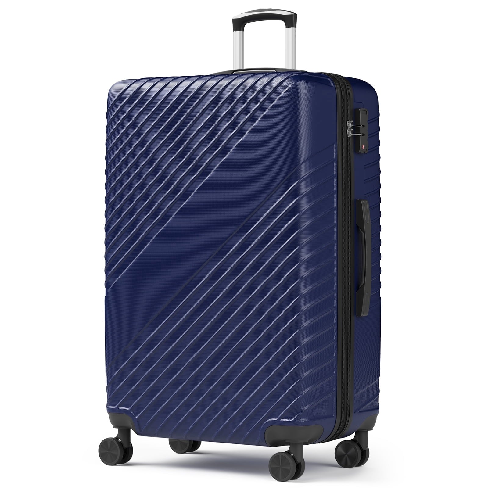 WASUHE 24" Hardside Medium Checked Expandable Luggage,Hardshell Suitcase With Divider Pockets,Four 360-Spinner Wheels,Expandable For Up to 15% More Space,With Scratch-Resistant Surface,Black