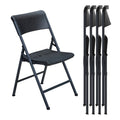 HaiNova 4 Pack Black Folding Heavy Duty Chair with Reinfoced Steel Frame, 400 LB Load Bearing for Indoor/Outdoor, Wedding, Party, Restaurant, Patio