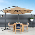 HaiNova 10 ft Offset Patio Umbrella With Base Included ,All-Weather UV Protection Cantilever Umbrella Suitable For Garden, Backyard and Beach, Khaki