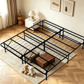 HaiNova King Bed Frame Folding Metal Platform Bed Frame with Heavy Duty and Strong Bearing Capacity, 14 Inches High, Black
