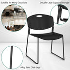 WLLJOY Black Sled Base Stack Chair 4 Pack, Metal Frame Max-Load bearing 350 lbs, Stackable Chairs for Waiting Room, Conference Room