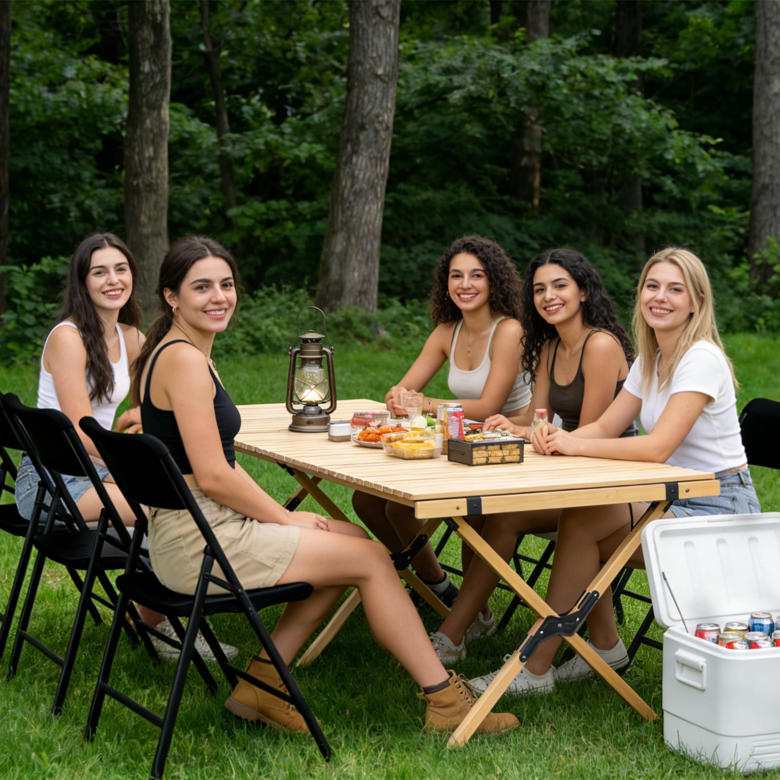 HaiNova 4 Pack Black Folding Heavy Duty Chair with Reinfoced Steel Frame, 400 LB Load Bearing for Indoor/Outdoor, Wedding, Party, Restaurant, Patio