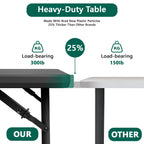 HaiNova 4 Ft Adjustable Height Folding Table, Max Load 400lbs, Portable Camping Table with Handle for Home Party, Camping Parties and Weddings, Black