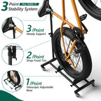 HaiNova Adjustable Height Vertical Bike Stand, Freestanding Bike Rack with Wheels for Garage & Apartment, Safe & Secure, for Wheels Sizes up to 29”