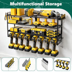 HaiNova Power Tool Organizer Wall Mount, 4 Layer Heavy Duty Loads 400 lbs, with 8 Drill Holder, Large Tool Storage Rack for Workshop/Utility Room