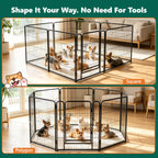 WLLJOY Dog Playpen, 32 Inch 8 Panels Heavy Duty Metal Pet Fence for Indoor/Outdoor, Large Dog Exercise Pen for RV Camping/Yard/Garden, Black