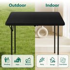 HaiNova 36in Square Folding Table, Portable Plastic Table with Handle Suitable for Party and Parties Backyard Events, White