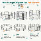 WLLJOY Dog Playpen, 32 Inch 8 Panels Heavy Duty Metal Pet Fence for Indoor/Outdoor, Large Dog Exercise Pen for RV Camping/Yard/Garden, Black