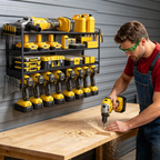 HaiNova Power Tool Organizer Wall Mount, 4 Layer Heavy Duty Loads 400 lbs, with 8 Drill Holder, Large Tool Storage Rack for Workshop/Utility Room