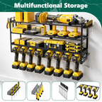 HaiNova Power Tool Organizer Wall Mount, 4 Layer Heavy Duty Loads 400 lbs, with 8 Drill Holder, Large Tool Storage Rack for Workshop/Utility Room